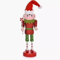 Dekoracja świąteczna figurka z lizakiem DUKA NORALF ELF 25 cm czerwona zielona
