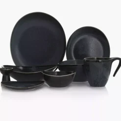 Filiżanka do espresso ze spodkiem DUKA TIME BLACK 60 ml porcelanowa