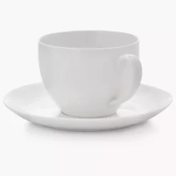 Filiżanka ze spodkiem DUKA EVERYDAY 250 ml biała porcelanowa