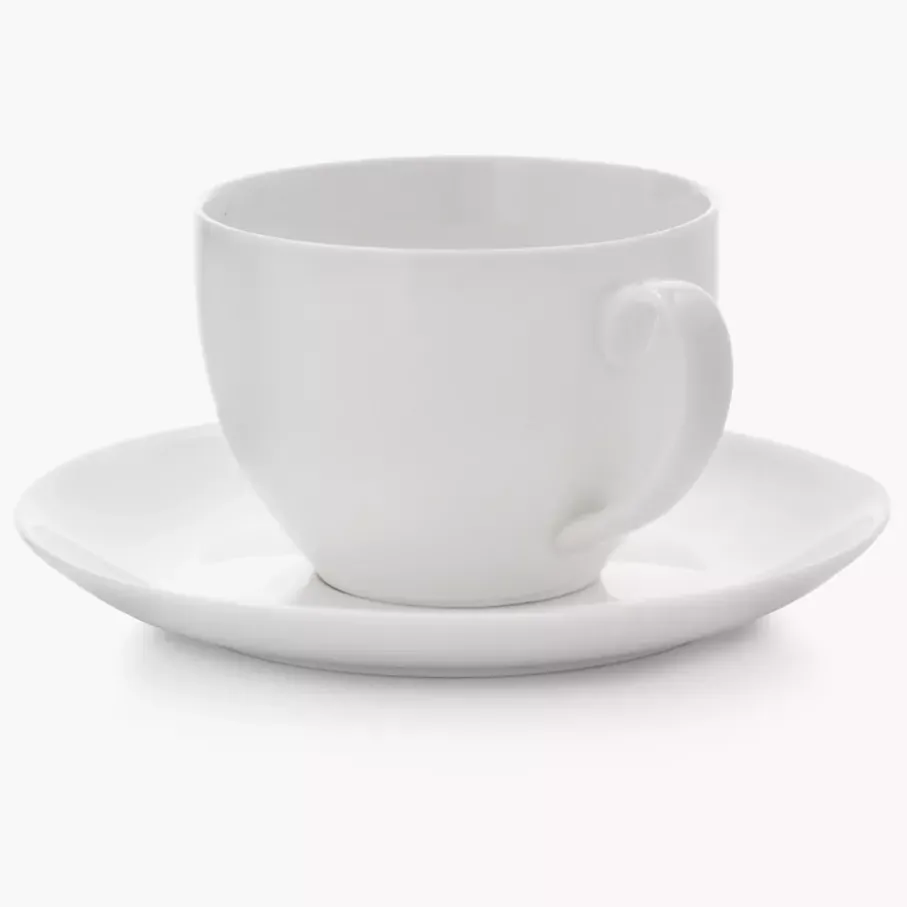 Filiżanka ze spodkiem DUKA EVERYDAY 250 ml biała porcelanowa
