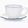 Filiżanka ze spodkiem DUKA KROG 420 ml biała granatowa porcelana