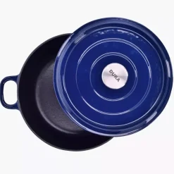 Garnek z pokrywką DUKA BJORN 4200 ml granatowy żeliwo