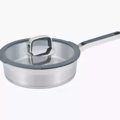 Głęboka patelnia z pokrywką DUKA ESKIL 24 cm srebrna stal nierdzewna