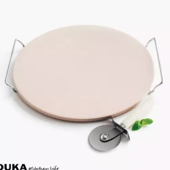 Kamień do pizzy z nożykiem DUKA PIZZA STONE 33 cm