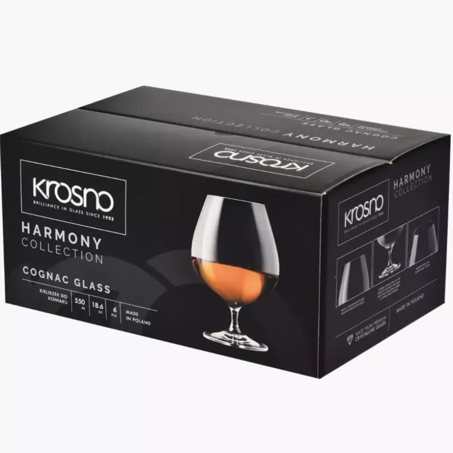 Kieliszki do koniaku KROSNO HARMONY 6 szt. 550 ml szklane