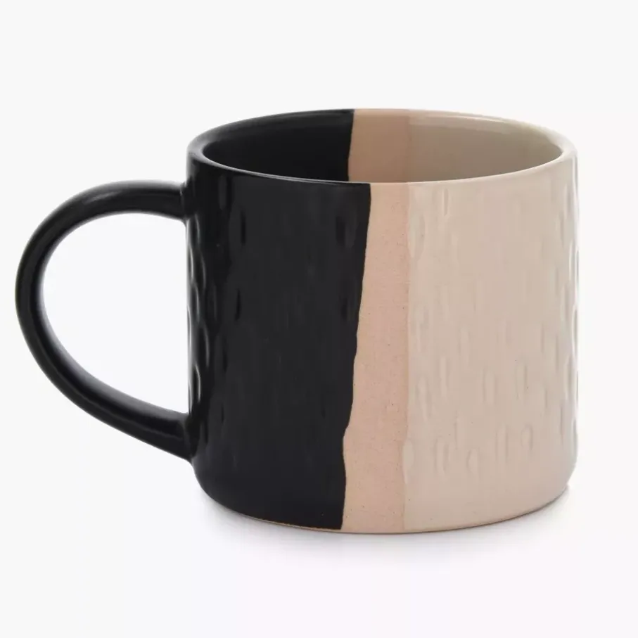 Kubek DUKA KRAFT 250 ml czarny kremowy kamionkowy