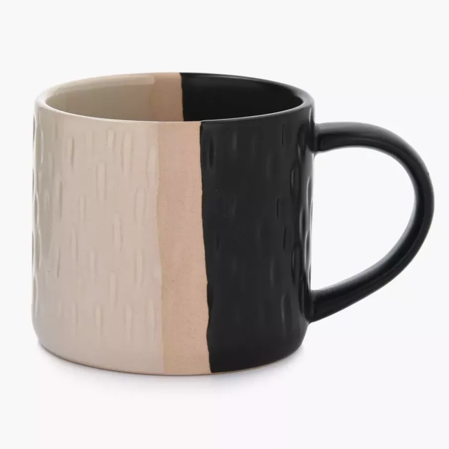 Kubek DUKA KRAFT 250 ml czarny kremowy kamionkowy