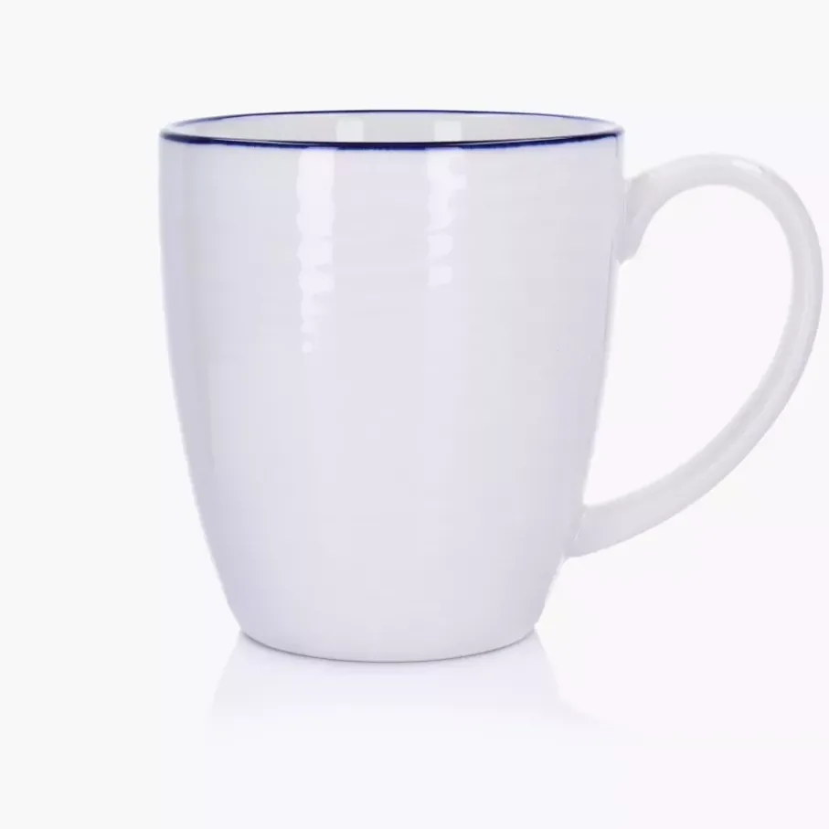 Kubek DUKA KROG 400 ml biały granatowy porcelana