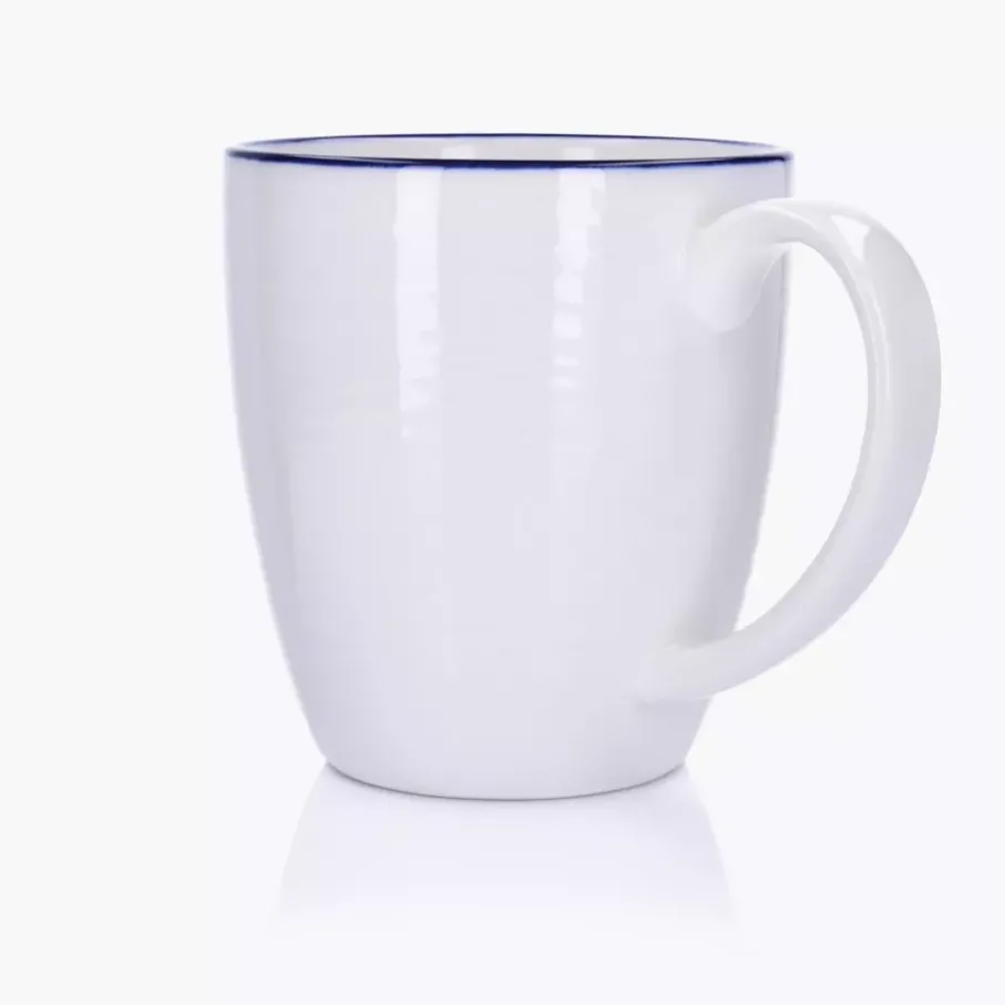 Kubek DUKA KROG 400 ml biały granatowy porcelana