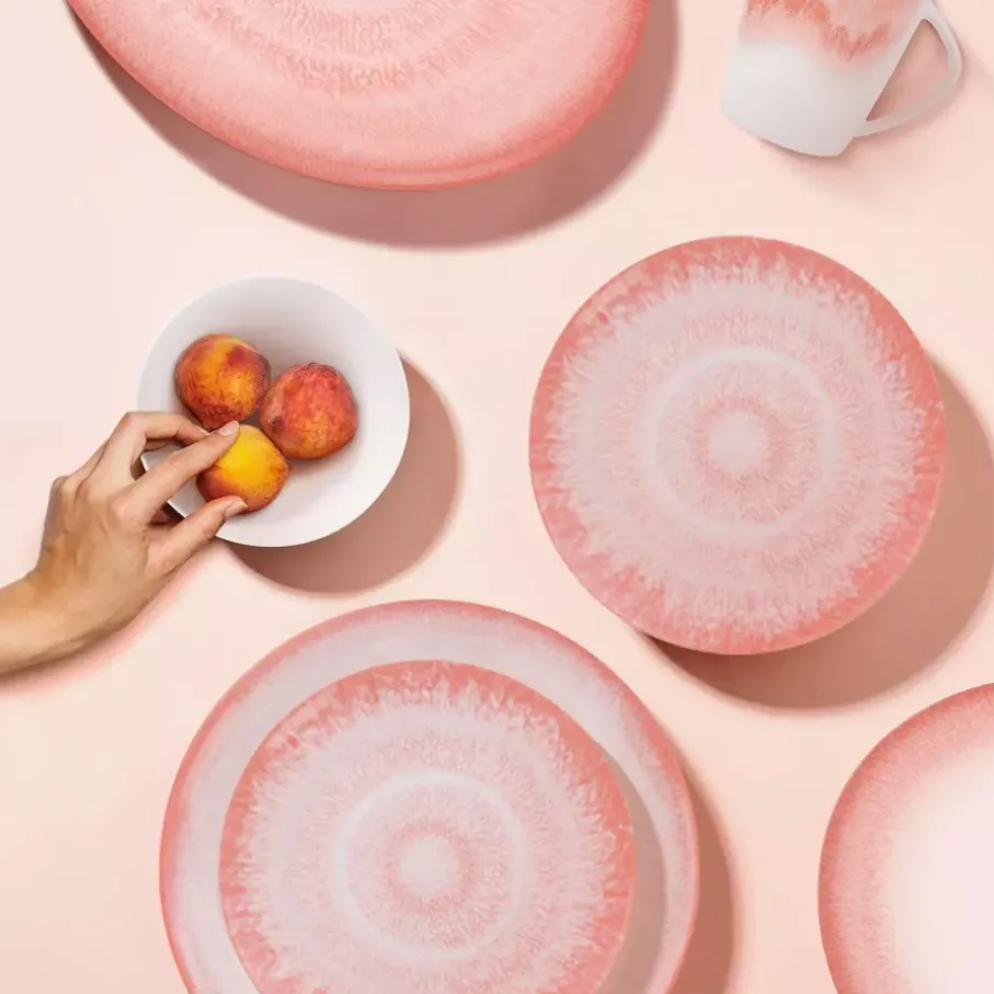 Kubek DUKA SOLVIND 400 ml różowy biały porcelanowy