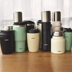 Kubek termiczny DUKA RESA 600 ml kremowy stalowy