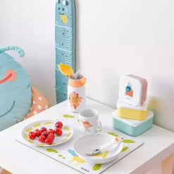 Kubek termiczny kwiatek DUKA MINI 350 ml biały pomarańczowy