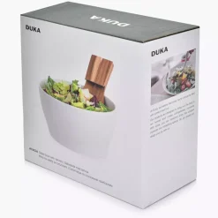 Misa sałatkowa ze sztućcami DUKA ACACIA 24 cm 3500 ml porcelana biała
