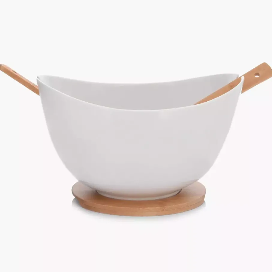 Misa ze sztućcami DUKA BAMBOO 28 cm biała