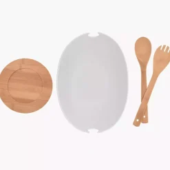 Misa ze sztućcami DUKA BAMBOO 28 cm biała
