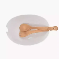 Misa ze sztućcami DUKA BAMBOO 28 cm biała
