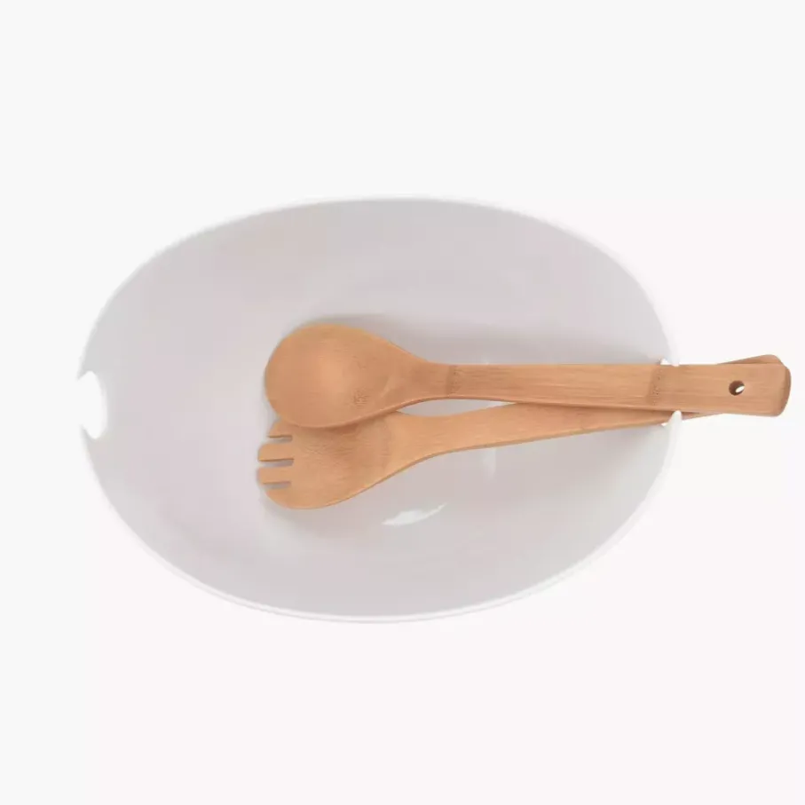 Misa ze sztućcami DUKA BAMBOO 28 cm biała
