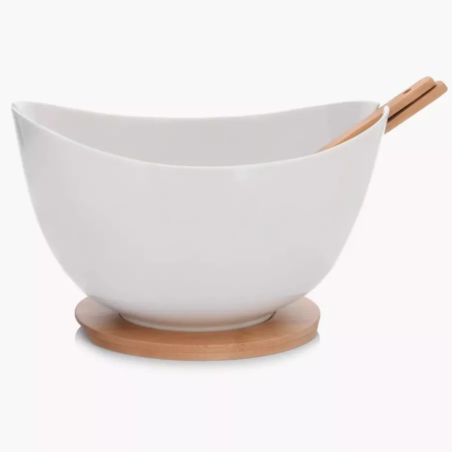 Misa ze sztućcami DUKA BAMBOO 28 cm biała