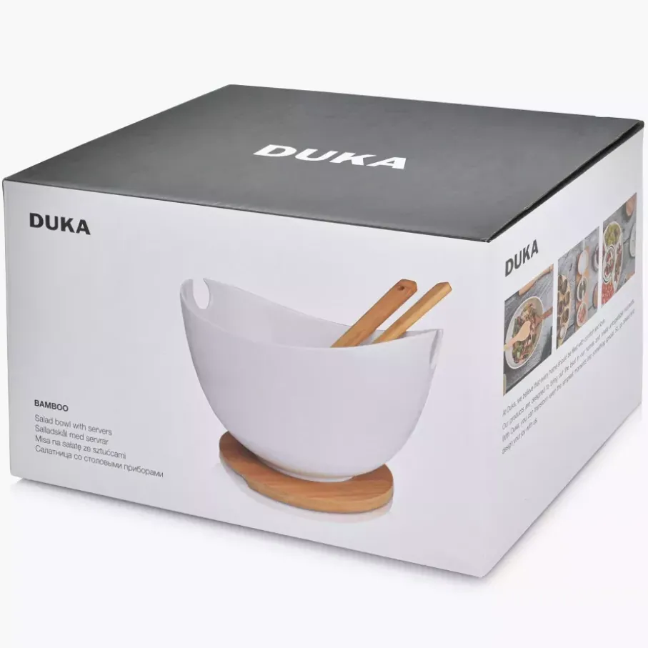 Misa ze sztućcami DUKA BAMBOO 28 cm biała