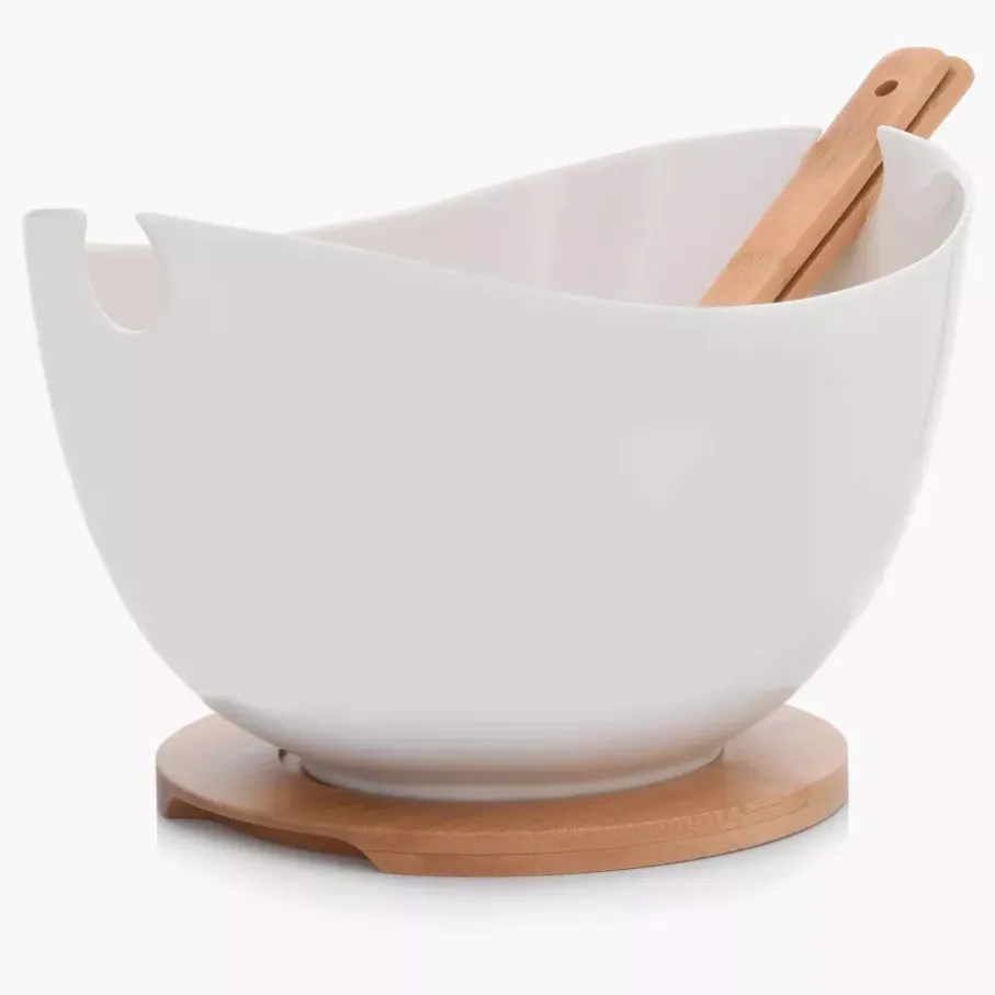 Misa ze sztućcami DUKA BAMBOO 28 cm biała