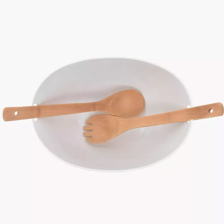 Misa ze sztućcami DUKA BAMBOO 28 cm biała
