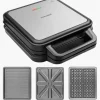 Opiekacz do kanapek 3w1 z wymiennymi płytkami CONCEPT RODZINA 1200 W czarno-srebrny
