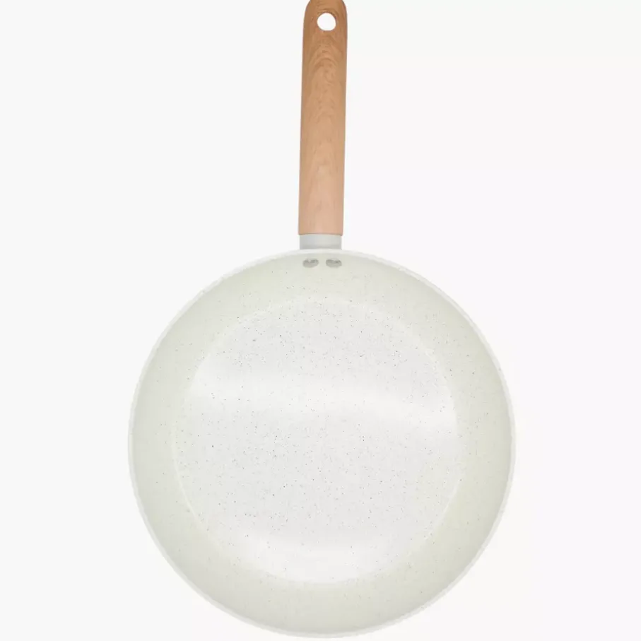 Patelnia z powłoką ceramiczną DUKA GRAN 28 cm beżowa szara aluminiowa