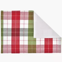 Podkładka na stół w kratę DUKA GLEN 50x34.5 cm zielona bawełniana