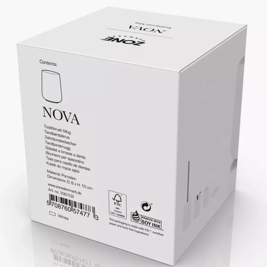 Pojemnik na szczoteczki do zębów ZONE DENMARK NOVA biały porcelanowy