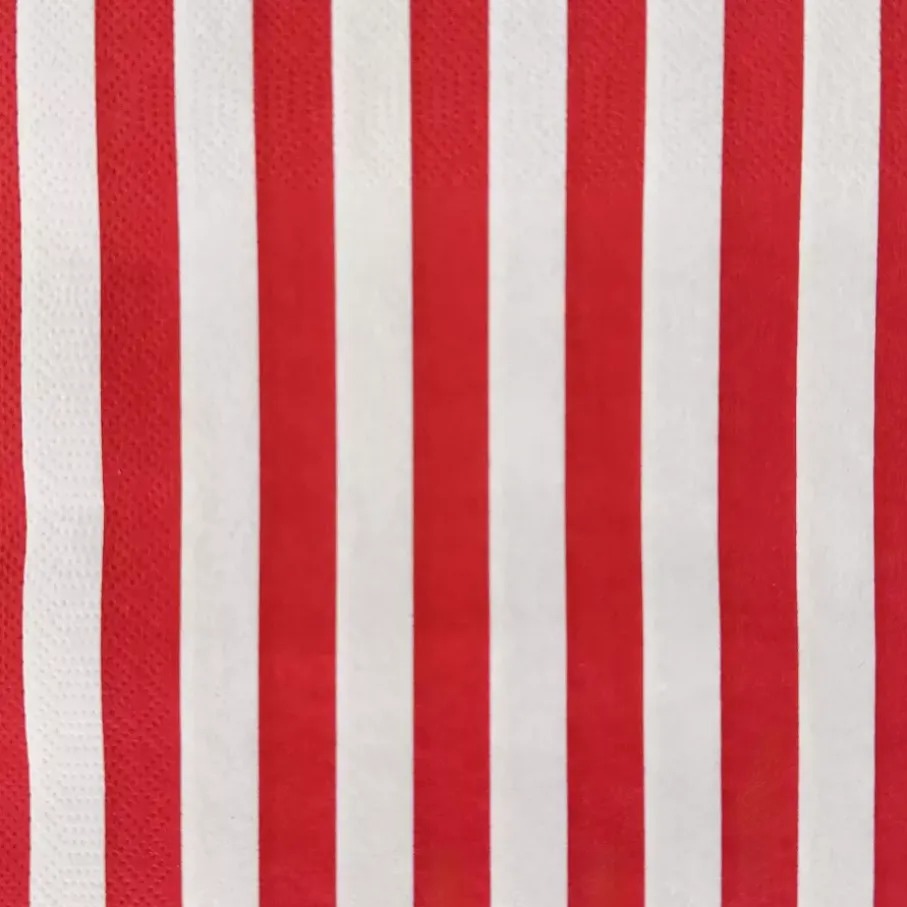 Serwetki w paski DUKA RANDIG 33x33 cm białe czerwone