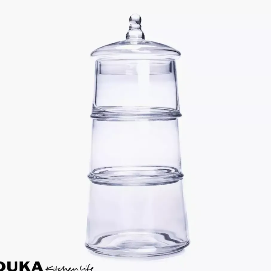 Słoik na ciastka DUKA CANDY 3-poziomowy 40 cm transparentny szkło