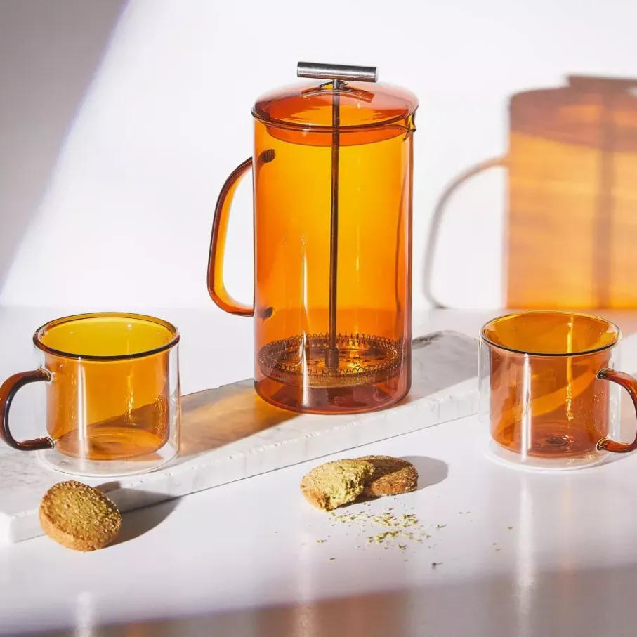 Szklanki do kawy i herbaty DUKA FARG 2 szt. 250 ml bursztynowe szklane