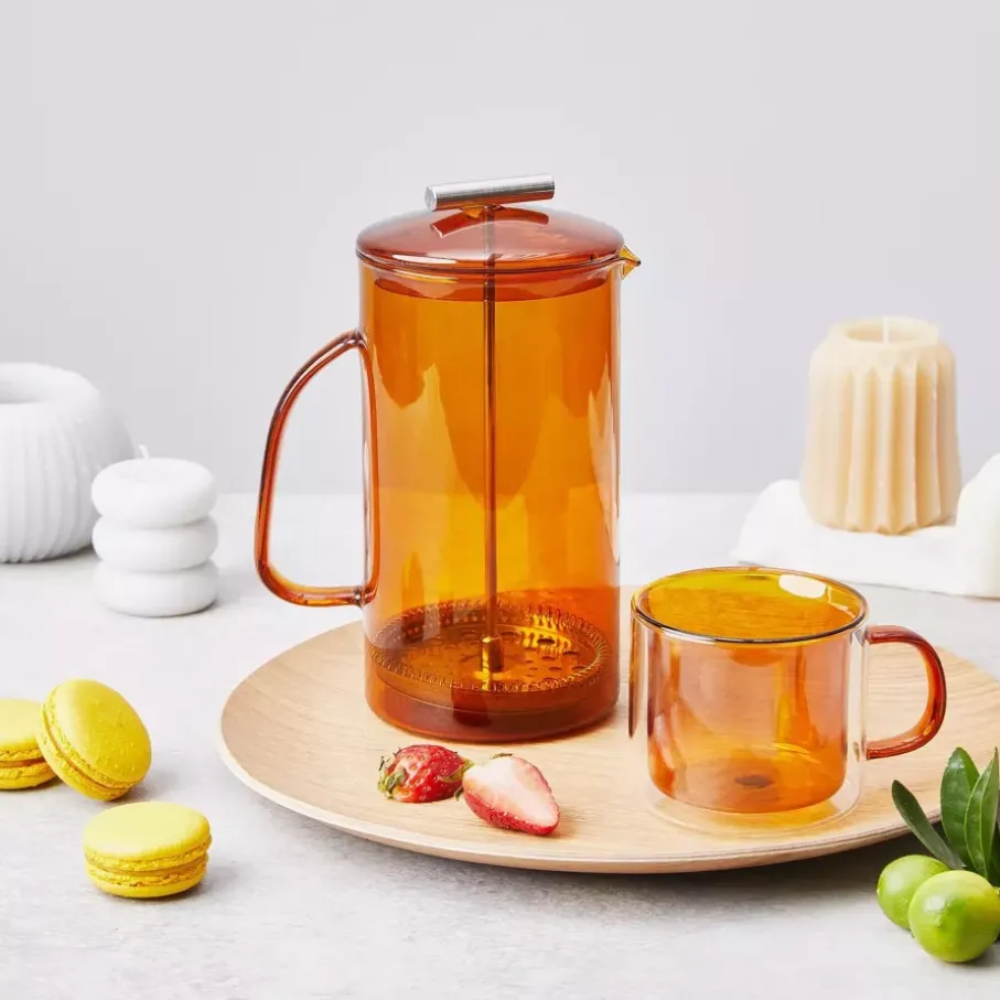 Szklanki do kawy i herbaty DUKA FARG 2 szt. 250 ml bursztynowe szklane