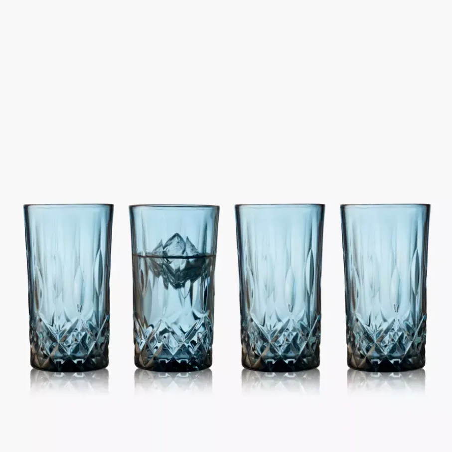 Szklanki wysokie LYNGBY SORRENTO 4 szt. 380 ml niebieskie