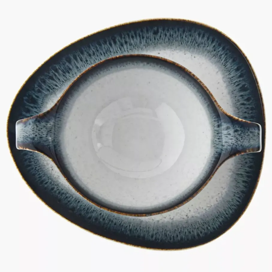 Talerz głęboki bulionówka ze spodkiem DUKA TIME DIM 450 ml porcelanowy