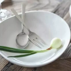Talerz głęboki, bulionówka ze spodkiem DUKA TIME 450 ml biała