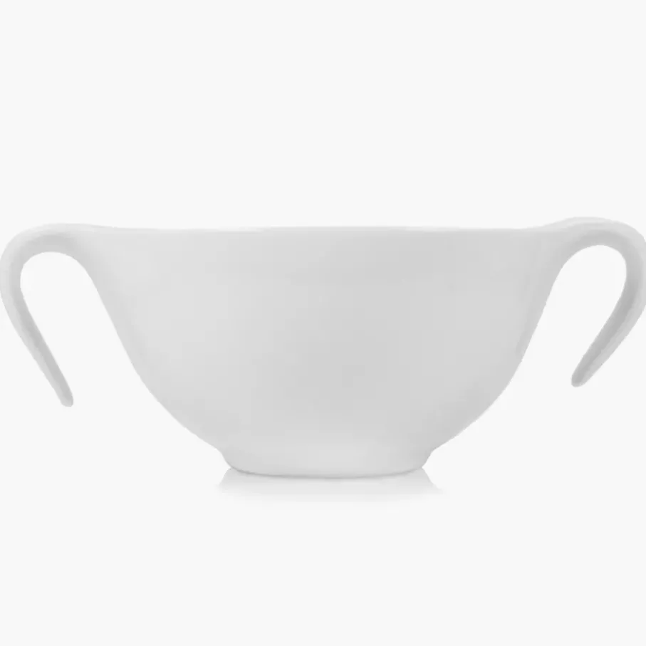 Talerz głęboki, bulionówka ze spodkiem DUKA TIME 450 ml biała