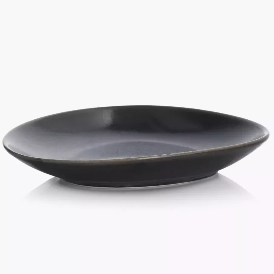 Talerz głęboki bulionówka ze spodkiem DUKA TIME BLACK 450 ml porcelanowy