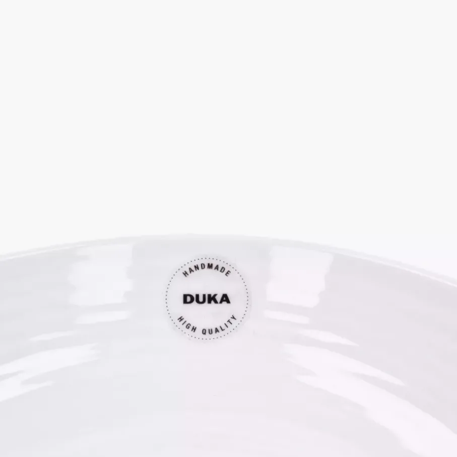 Talerz głęboki obiadowy DUKA KROG 22 cm biały granatowy porcelana