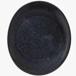 Talerz śniadaniowy DUKA TIME BLACK 22x19 cm grafitowy porcelanowy