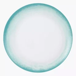 Talerz obiadowy DUKA SOLVIND 27.5 cm niebieski biały porcelanowy