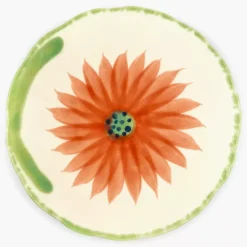 Talerz obiadowy kwiat SALT&PEPPER FLEUR 27.5 cm pomarańczowy kamionkowy