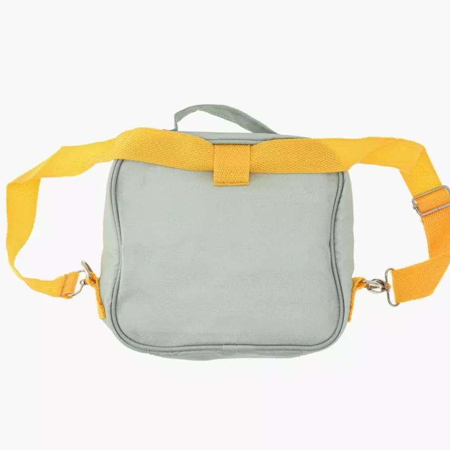 Torba termiczna na lunch kwiatek DUKA MINI 22x19x8 cm zielona pomarańczowa
