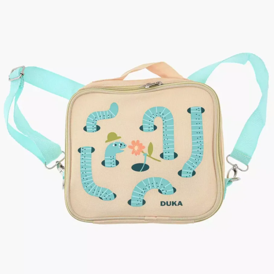 Torba termiczna na lunch robak DUKA MINI 22x19x8 cm żółta zielona