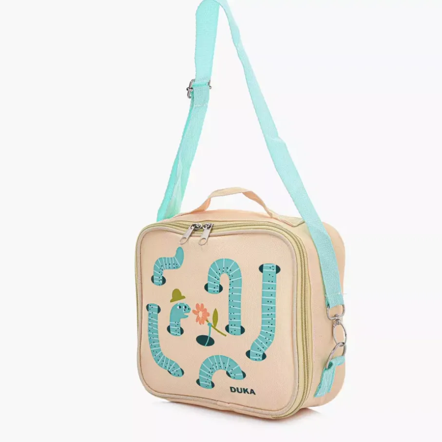 Torba termiczna na lunch robak DUKA MINI 22x19x8 cm żółta zielona