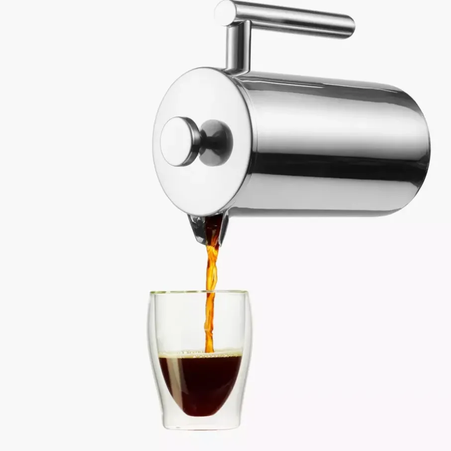 Zaparzacz do kawy French Press DUKA BARISTA 1100 ml srebrny stal nierdzewna