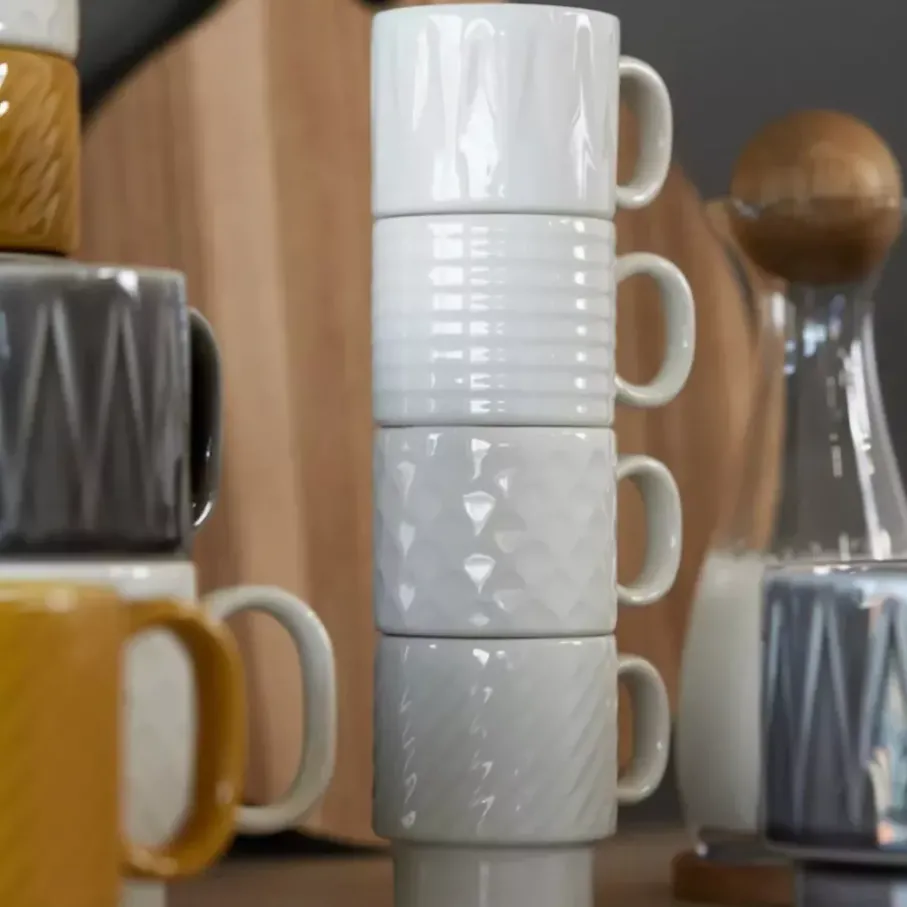 Zestaw 4 filiżanek do espresso SAGAFORM COFFE & MORE biały
