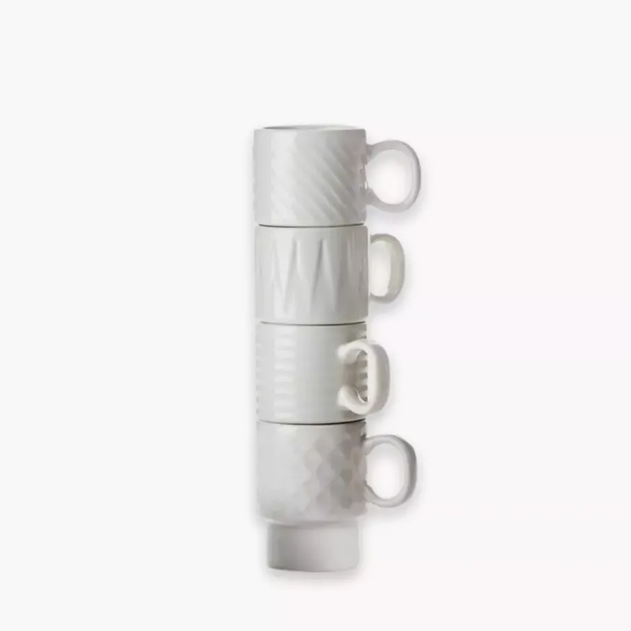 Zestaw 4 filiżanek do espresso SAGAFORM COFFE & MORE biały