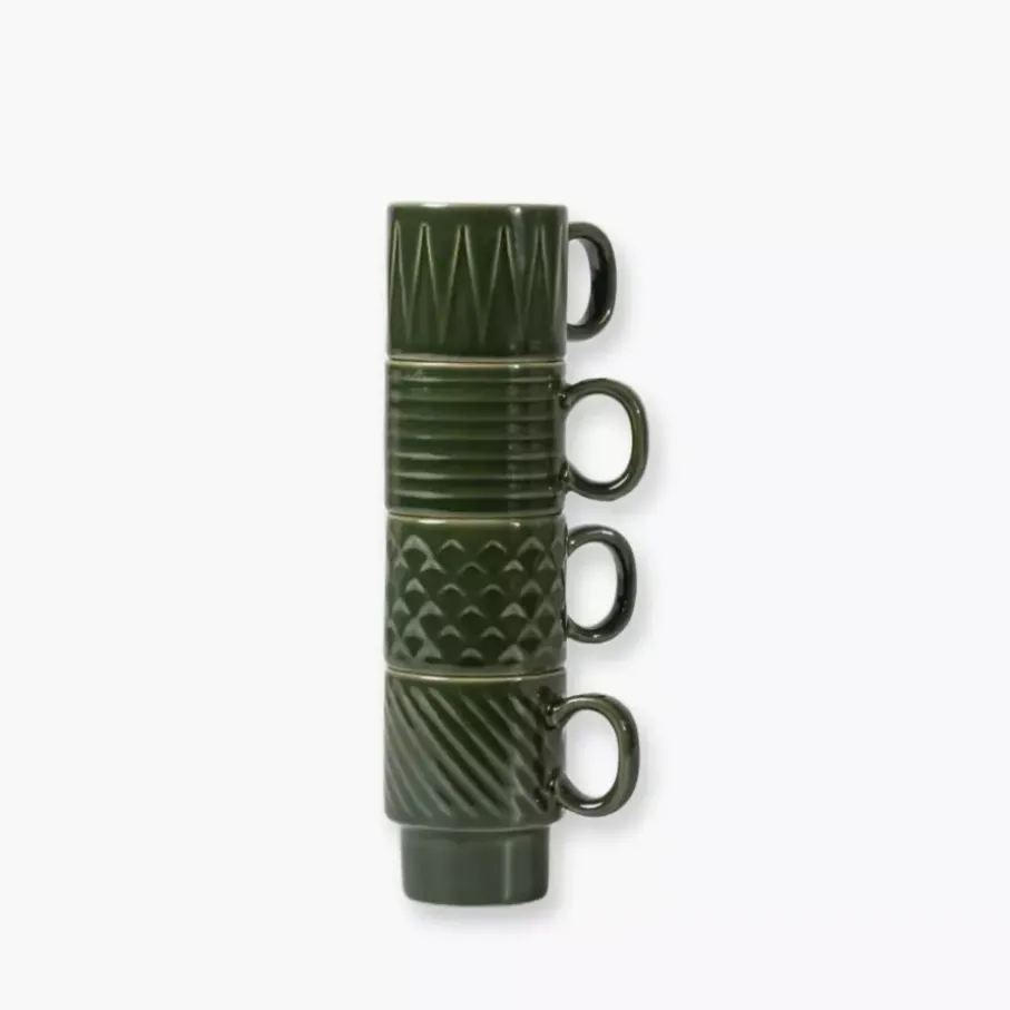 Zestaw 4 filiżanek do espresso SAGAFORM COFFE & MORE zielony