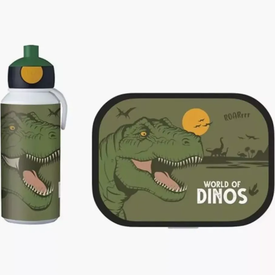 Zestaw lunchbox i bidon w dinozaury MEPAL CAMPUS 1150 ml zielony